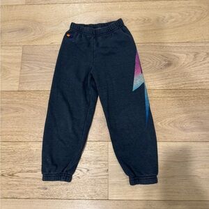Aviator Nation Kids Black Joggers with Gradient  Bolt